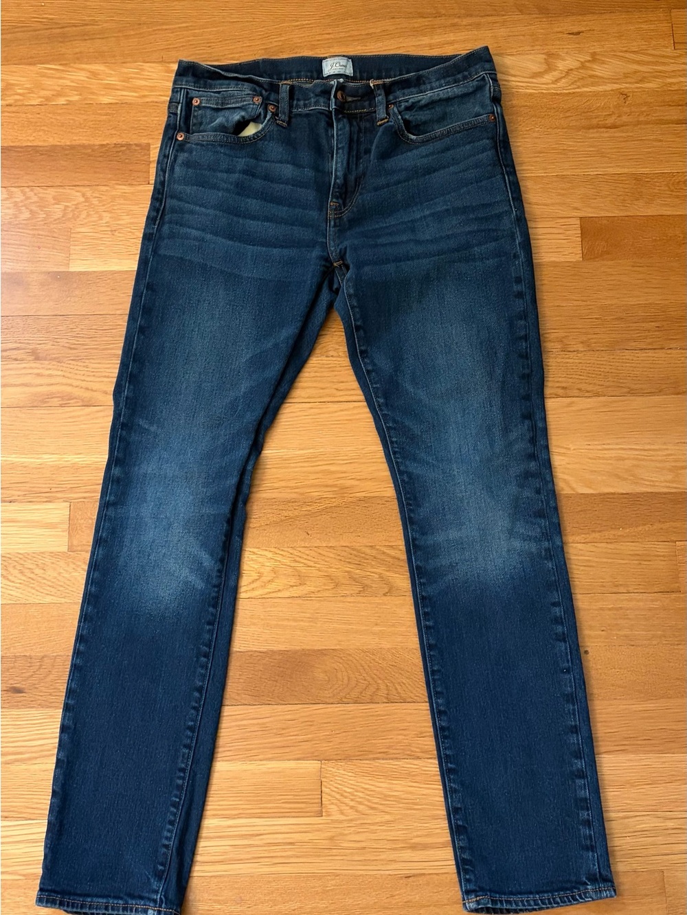 J. Crew Slim Straight Jeans in Dark Blue Wash